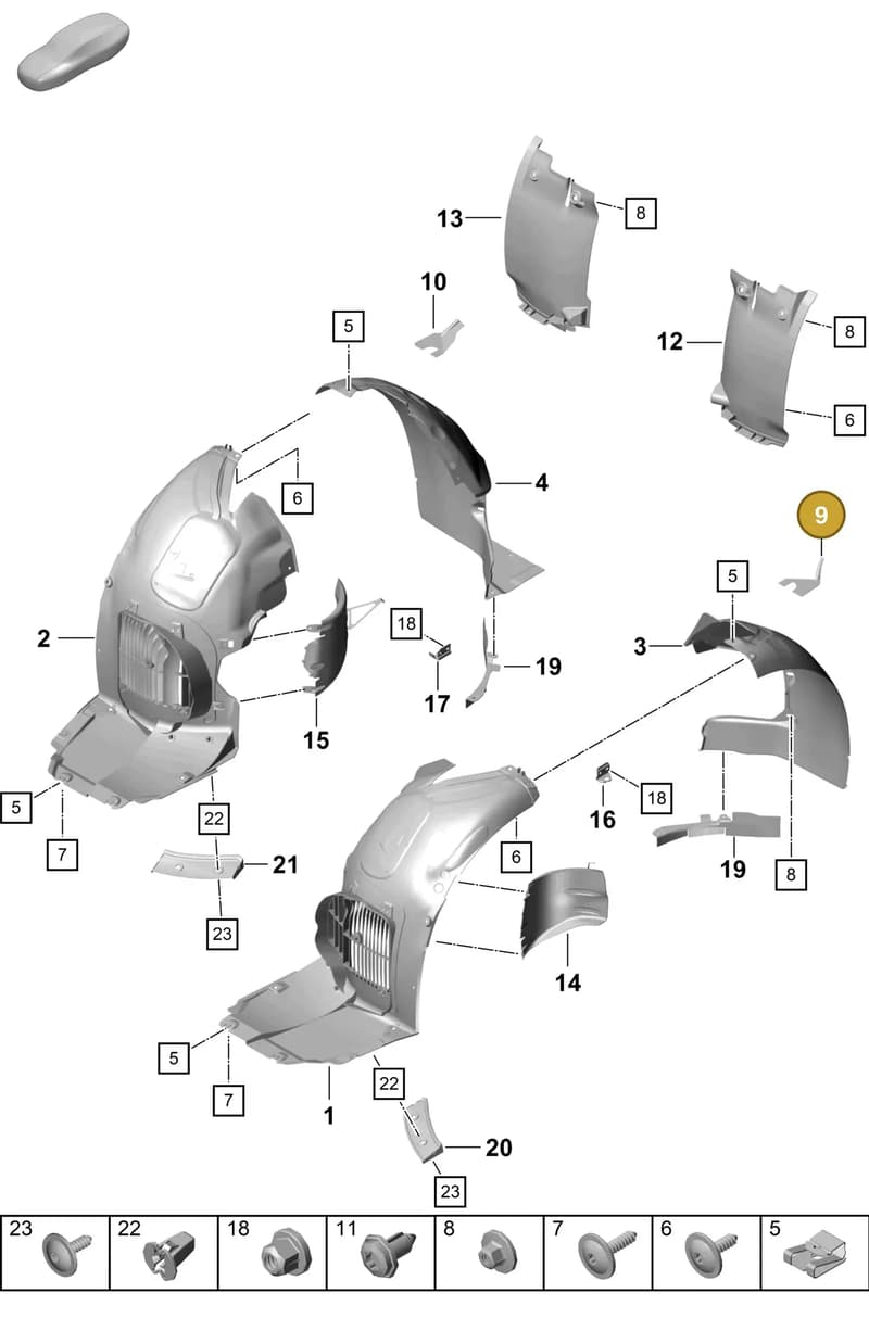 991555747001E0 — Porsche Cayman GT4 (2019-) diagram p55801800, position 9
