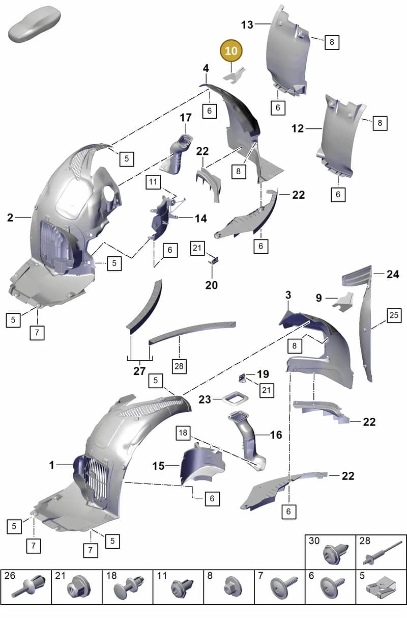 991555748001E0 — Porsche Boxster Spyder (2019-) diagram p55801850, position 10