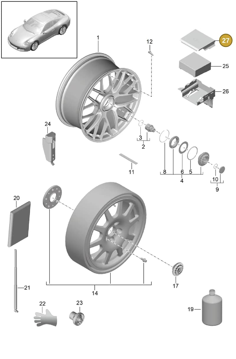 991555765031E0 — Porsche 911 (2016-2019) diagram p47601002, position 27