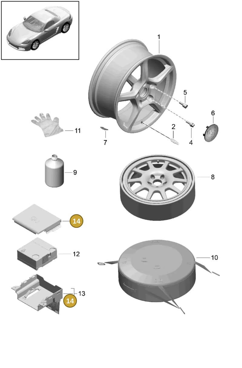 991555765031E0 — Porsche Boxster (2016-) diagram p48601000, position 14