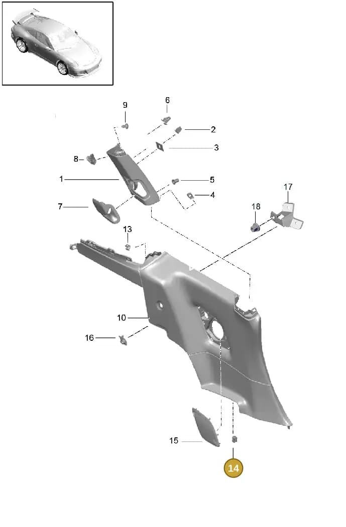 99155587500 — Porsche 911 (2013-2020) diagram p41807020, position 14+12