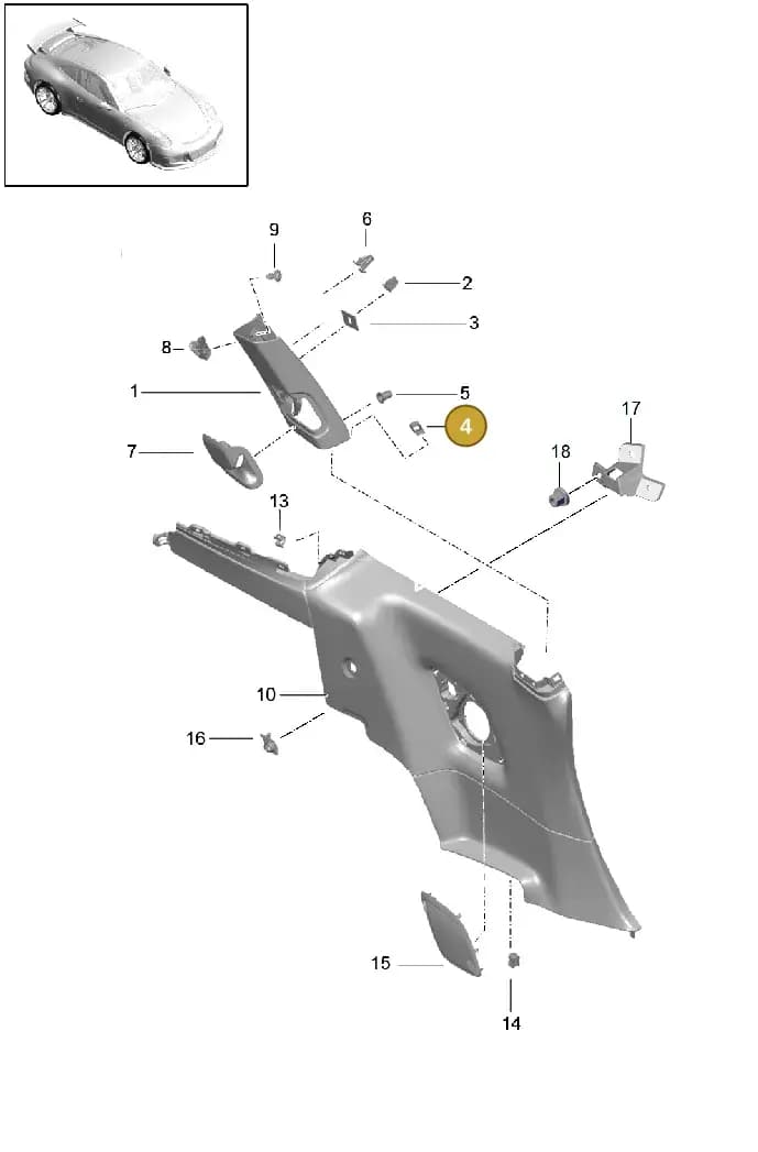 99155588400 — Porsche 911 (2013-2020) diagram p41807020, position 4