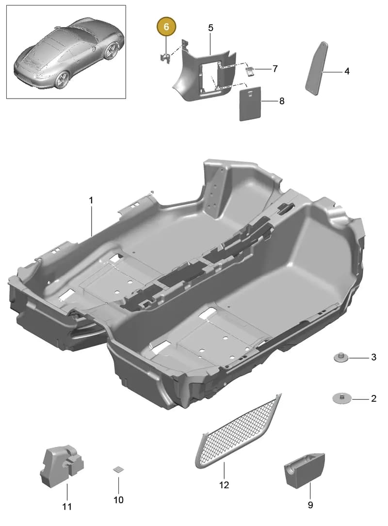 99155588901 — Porsche 991 Carrera 4 (2011-2016) diagram p38807010, position 6