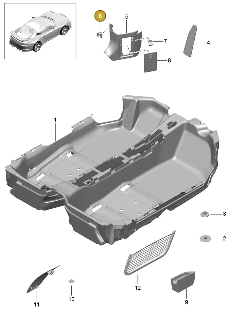 99155588901 — Porsche 911 (2013-2020) diagram p41807010, position 6