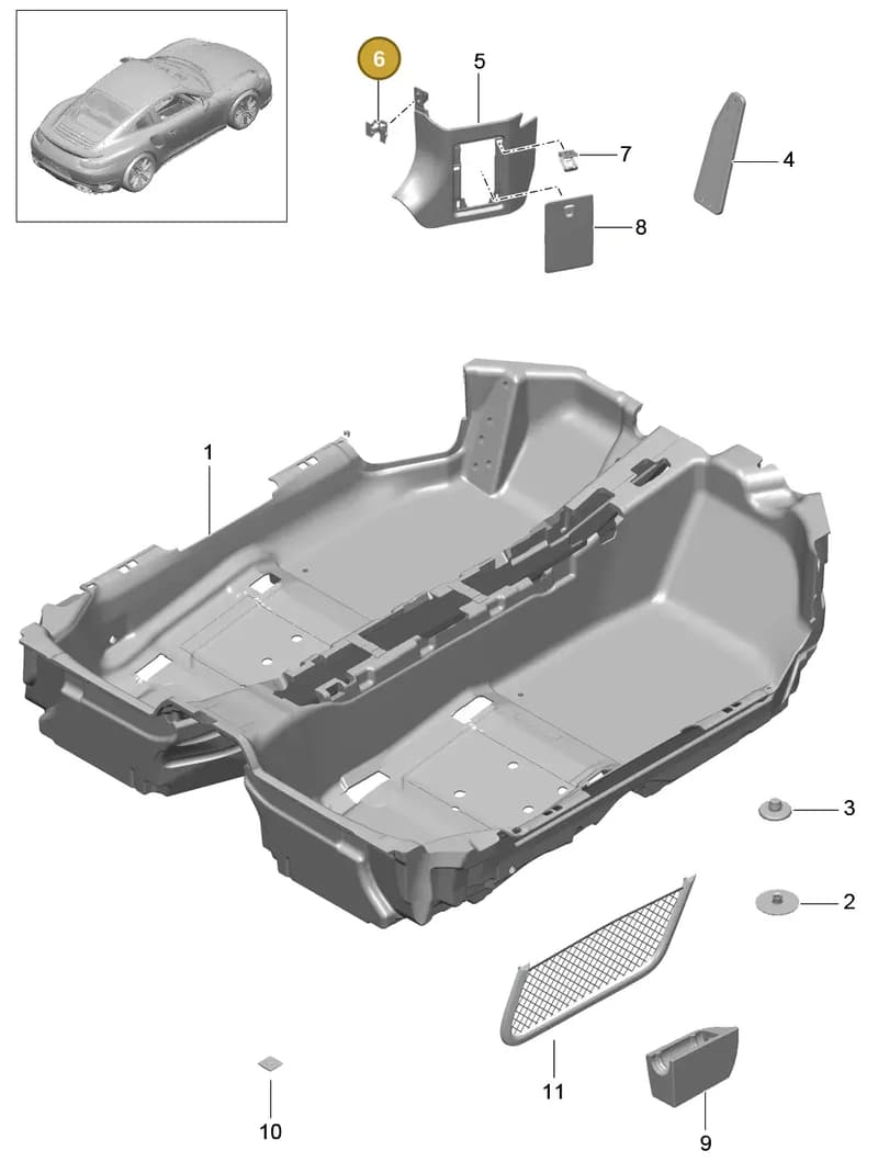 99155588901 — Porsche GT2 RS Clubsport (2013-2020) diagram p42807010, position 6