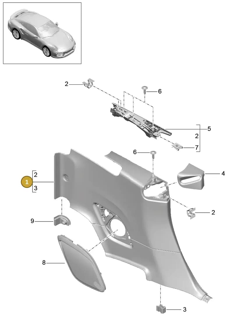 99155597603GTI — Porsche 911 (2016-2019) diagram p47807030, position 1