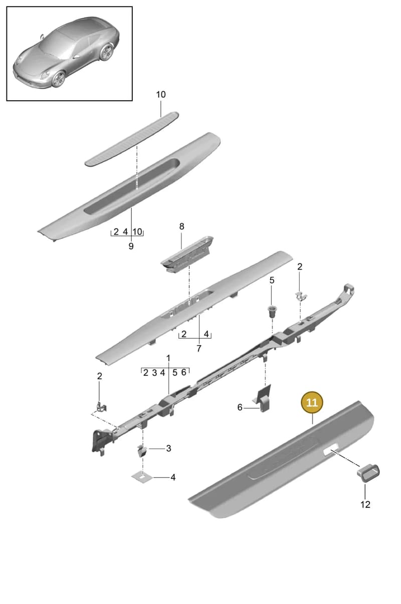 991555981301E0 — Porsche 991 Carrera 4 (2011-2016) diagram p38807015, position 11
