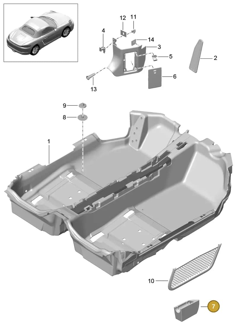 99155598502DRK — Porsche Boxster (2016-2019) diagram p48807010, position 7