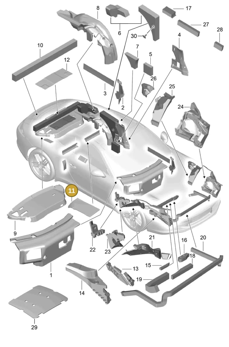 99155651500 — Porsche 911 (2016-2019) diagram p47807080, position 11