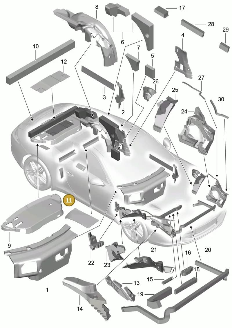 99155651600 — Porsche 991 Carrera 4 (2011-2016) diagram p38807080, position 11