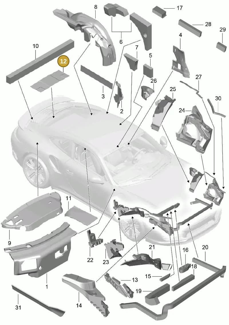 99155652100 — Porsche 911 (2013-2020) diagram p42807080, position 12