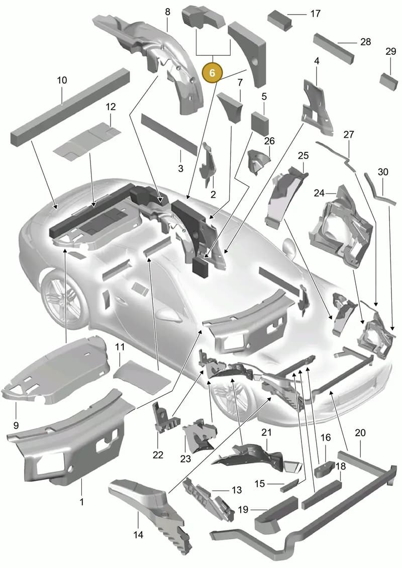 99155657300 — Porsche 991 Carrera 4 (2011-2016) diagram p38807080, position 6