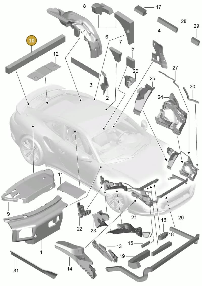 99155657300 — Porsche 911 (2013-2020) diagram p42807080, position 10