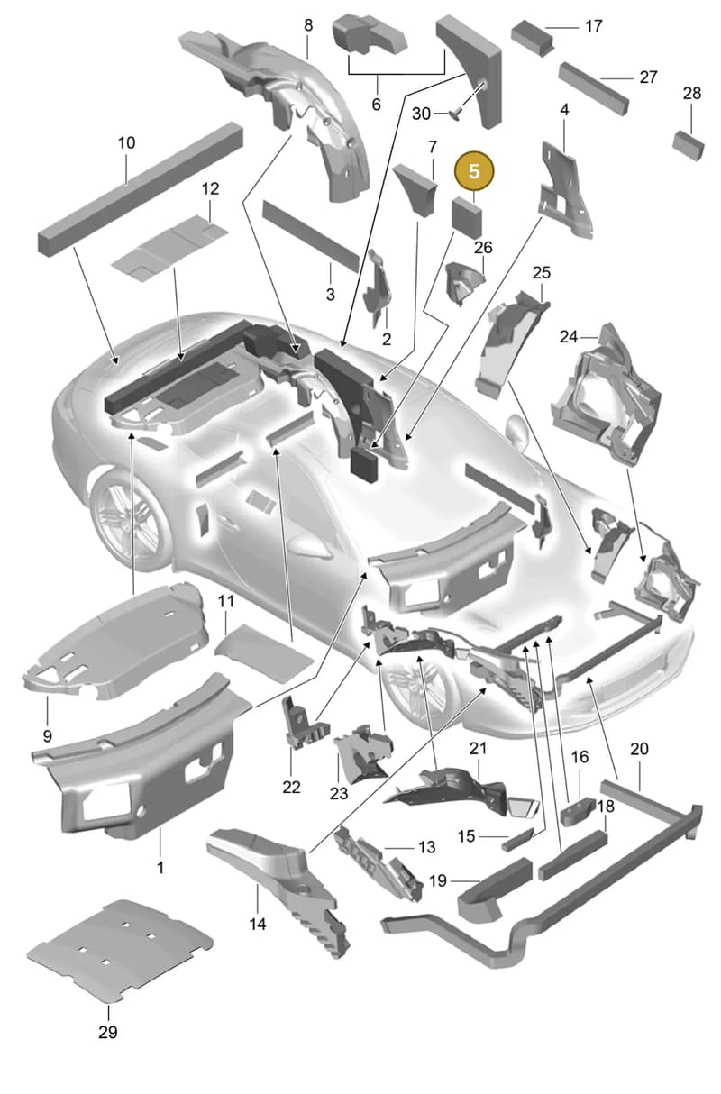 99155661102 — Porsche 911 (2016-2019) diagram p47807080, position 5