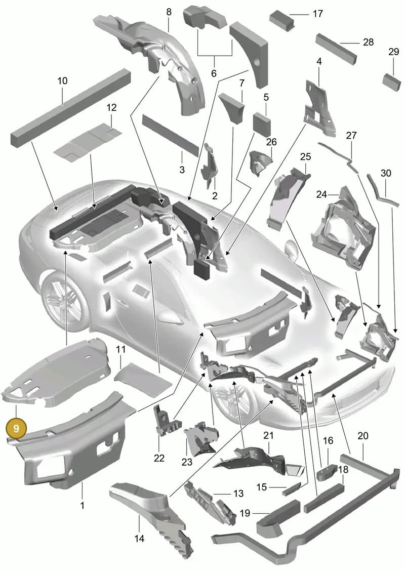 99155662100 — Porsche 991 Carrera 4 (2011-2016) diagram p38807080, position 9