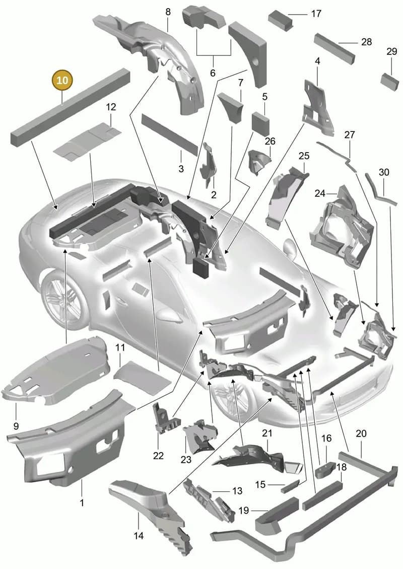 99155662401 — Porsche 991 Carrera 4 (2011-2016) diagram p38807080, position 10