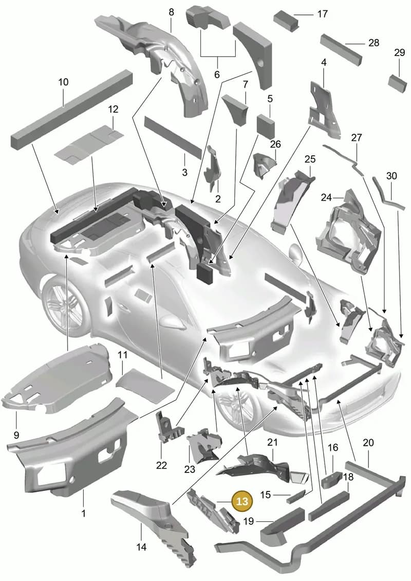 99155665801 — Porsche 991 Carrera 4 (2011-2016) diagram p38807080, position 13