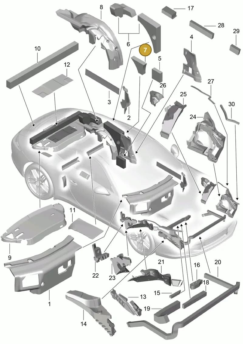 99155665802 — Porsche 991 Carrera 4 (2011-2016) diagram p38807080, position 7