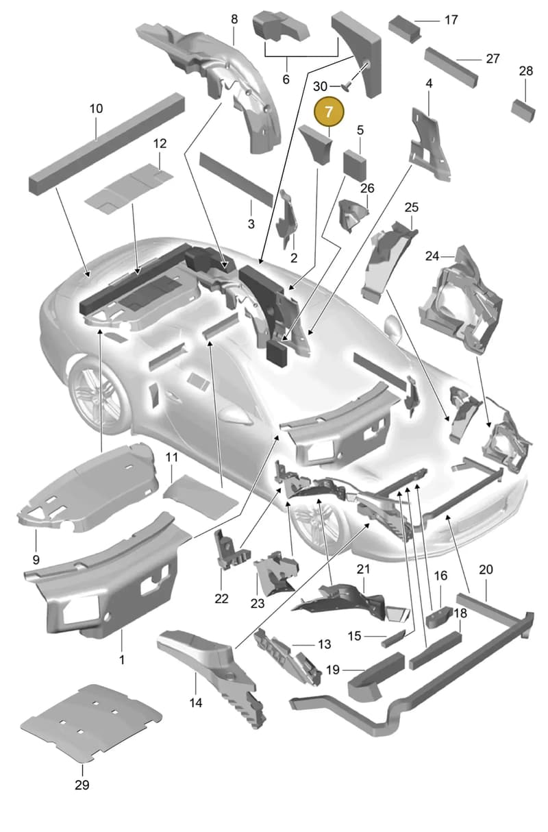 99155666701 — Porsche 911 (2016-2019) diagram p47807080, position 7