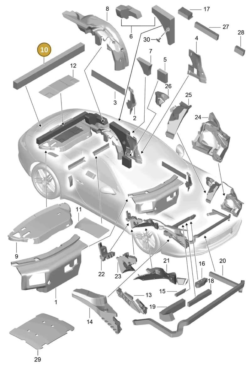 99155671903 — Porsche 911 (2016-2019) diagram p47807080, position 10