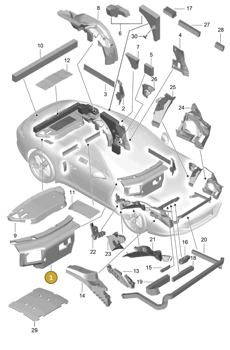 99155672301 — Porsche 911 (2016-2019) diagram p47807080, position 1