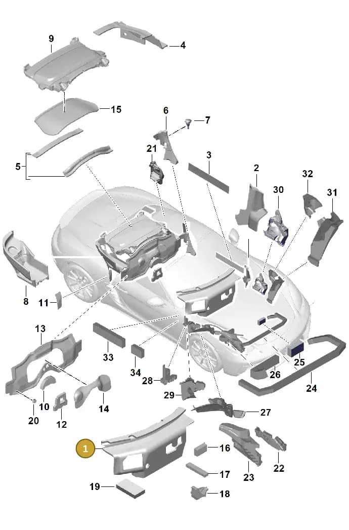 99155672401 — Porsche Boxster (2016-2019) diagram p48807080, position 1