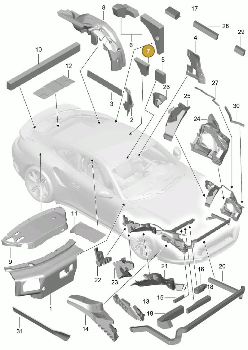 99155682101 — Porsche 911 (2013-2020) diagram p42807080, position 7