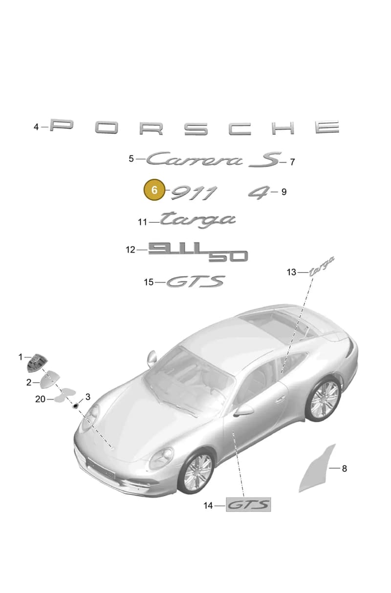 99155923102 — Porsche 991 Carrera 4 (2011-2016) diagram p38810000, position 6
