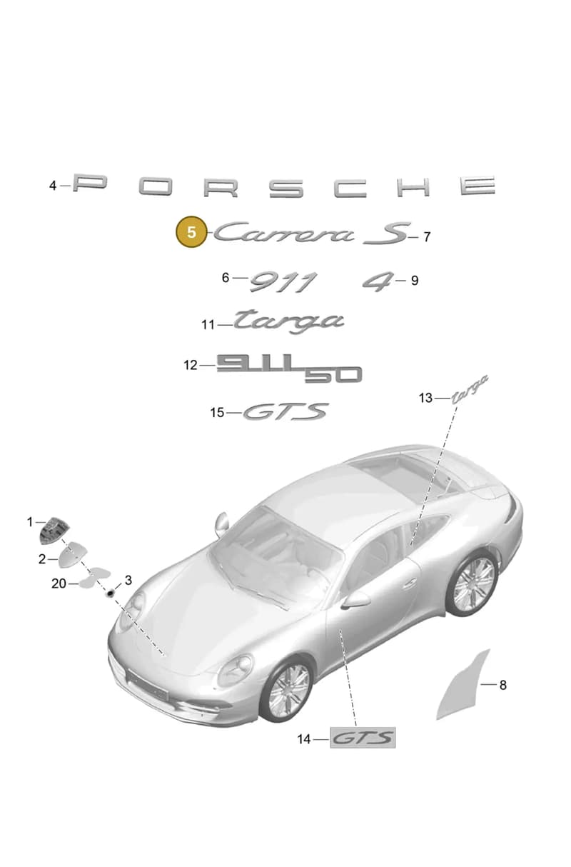 99155923702 — Porsche 991 Carrera 4 (2011-2016) diagram p38810000, position 5