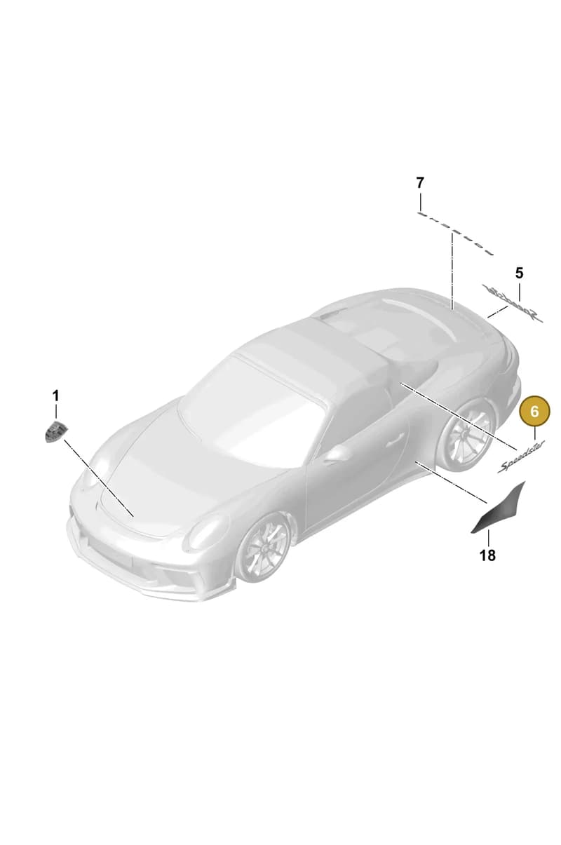 99155930782 — Porsche 911 (2013-2020) diagram p41810040, position 6