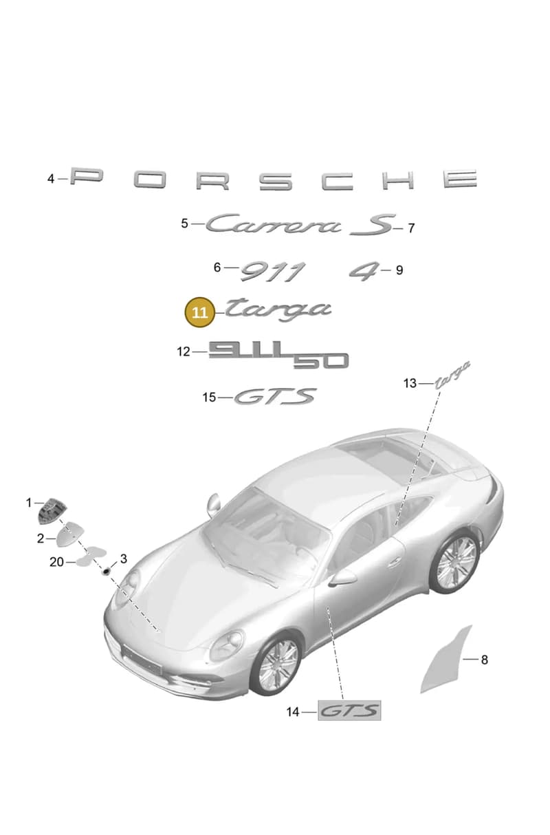 99155930900 — Porsche 991 Carrera 4 (2011-2016) diagram p38810000, position 11