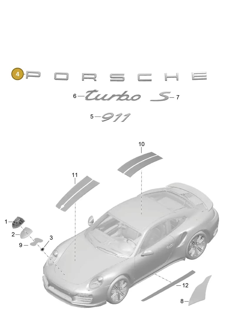 99155952170 — Porsche 911 (2013-2020) diagram p42810000, position 4