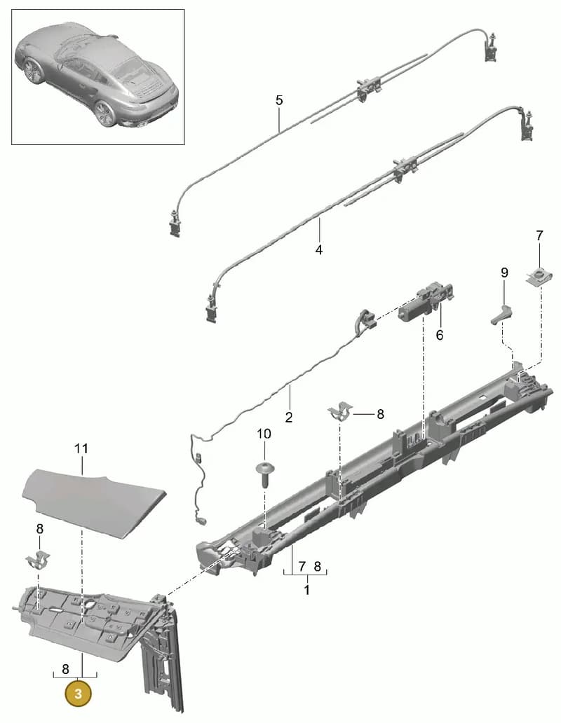 99156142200 — Porsche 911 (2013-2020) diagram p42811050, position 3