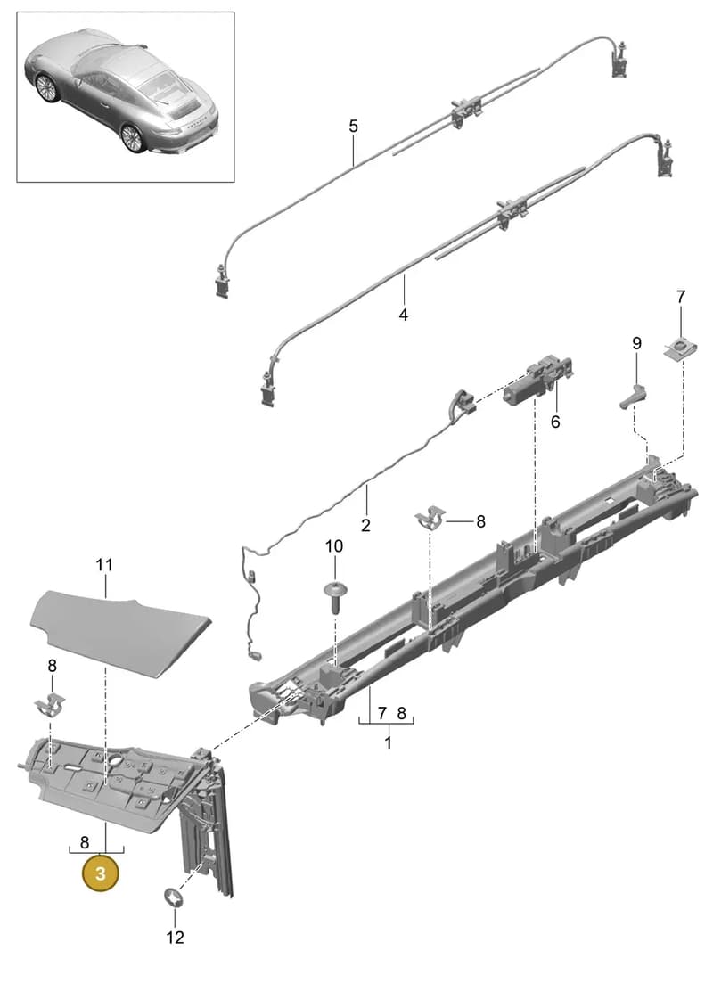 99156142200 — Porsche 911 (2016-2019) diagram p47811050, position 3