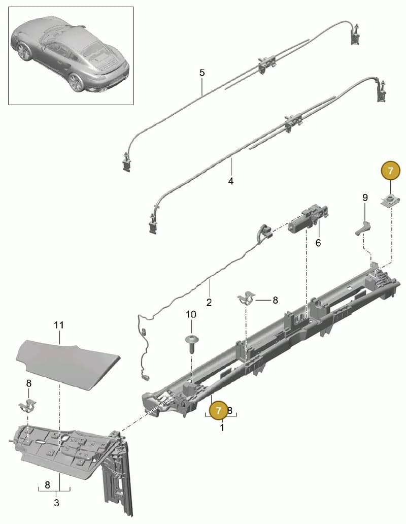 99156161700 — Porsche 911 (2013-2020) diagram p42811050, position 7