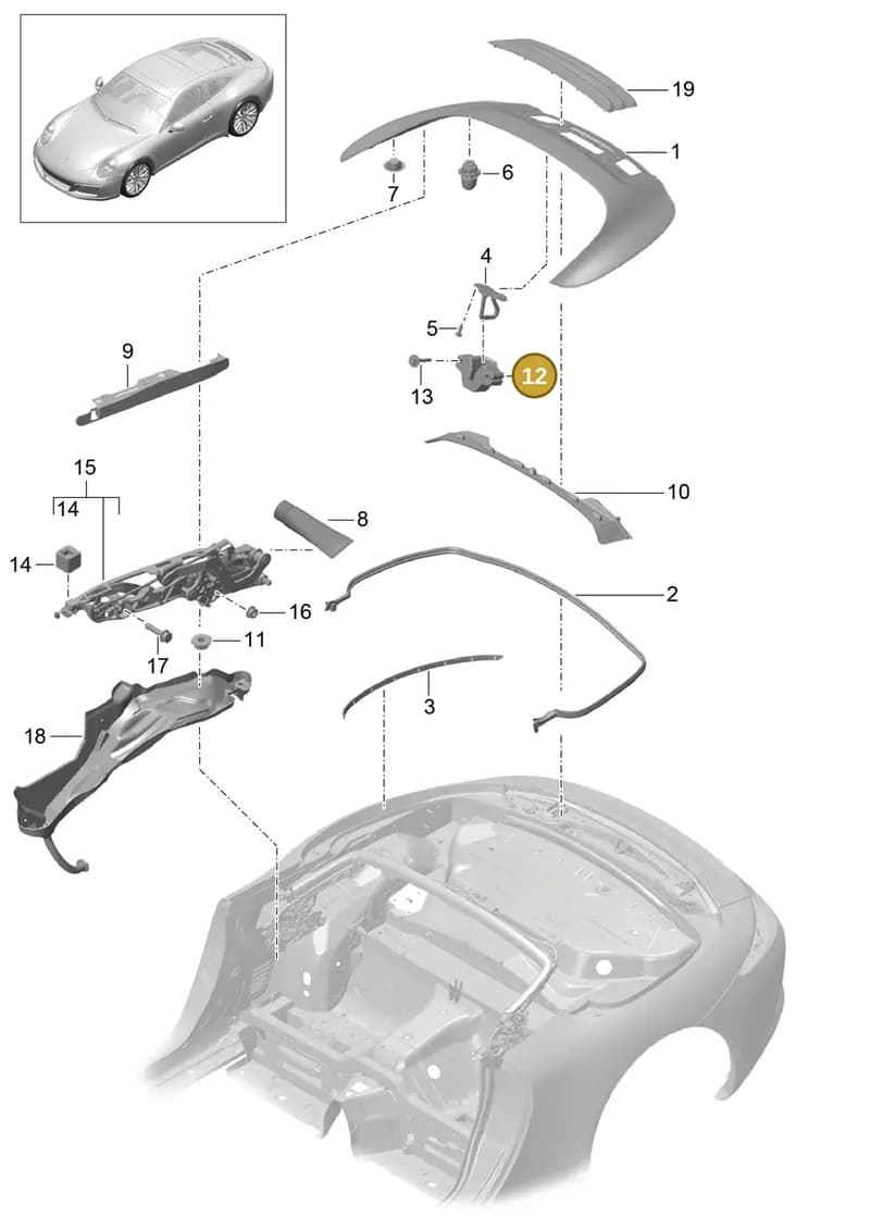 99156167301 — Porsche 911 (2016-2019) diagram p47811060, position 12
