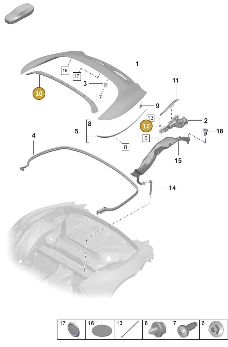 99156167303 — Porsche 911 (2018-2024) diagram p53811060, position 10+12