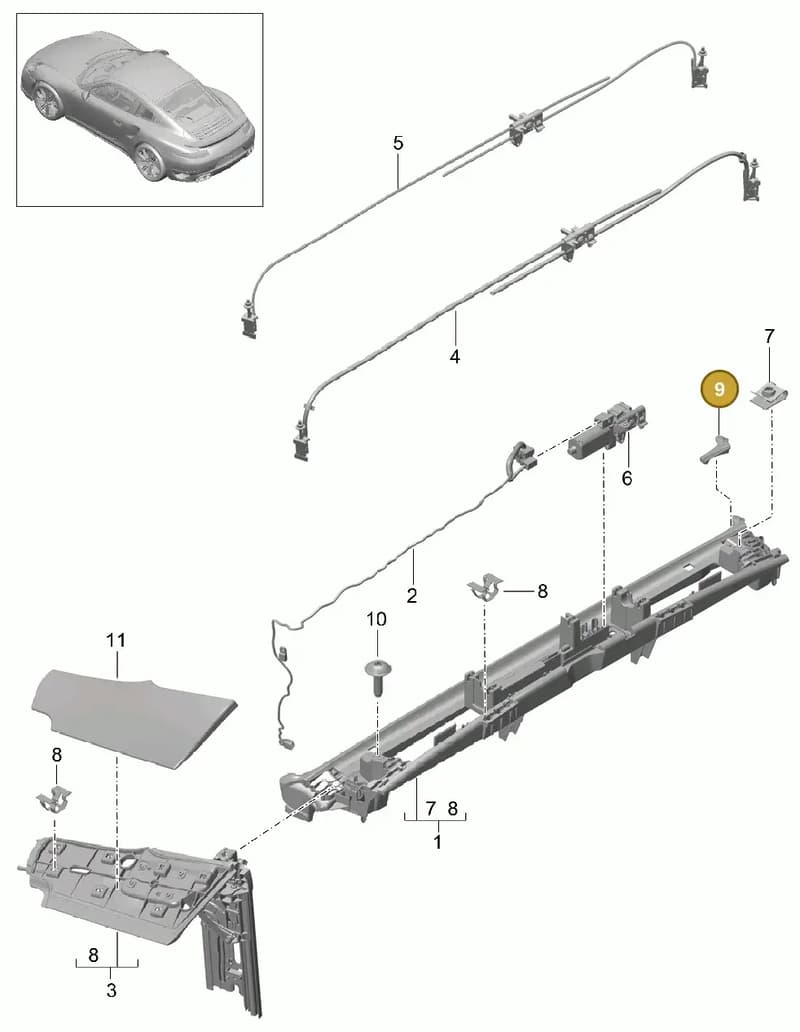 99156187200 — Porsche 911 (2013-2020) diagram p42811050, position 9