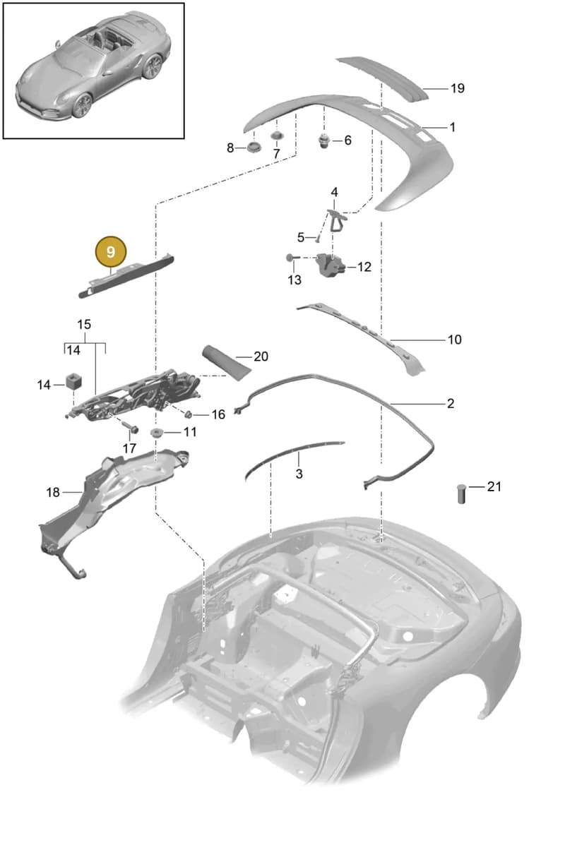 99156187900 — Porsche 911 (2013-2020) diagram p42811060, position 9