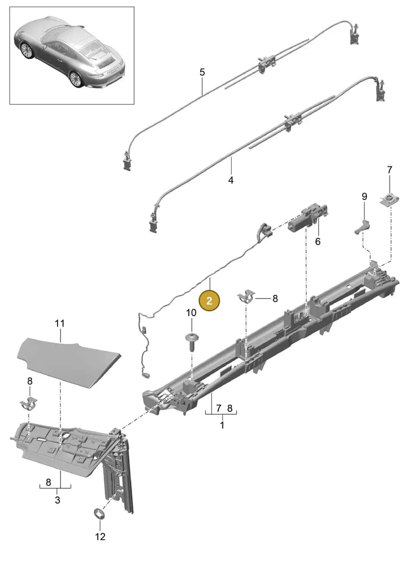 99156190200 — Porsche 911 (2016-2019) diagram p47811050, position 2