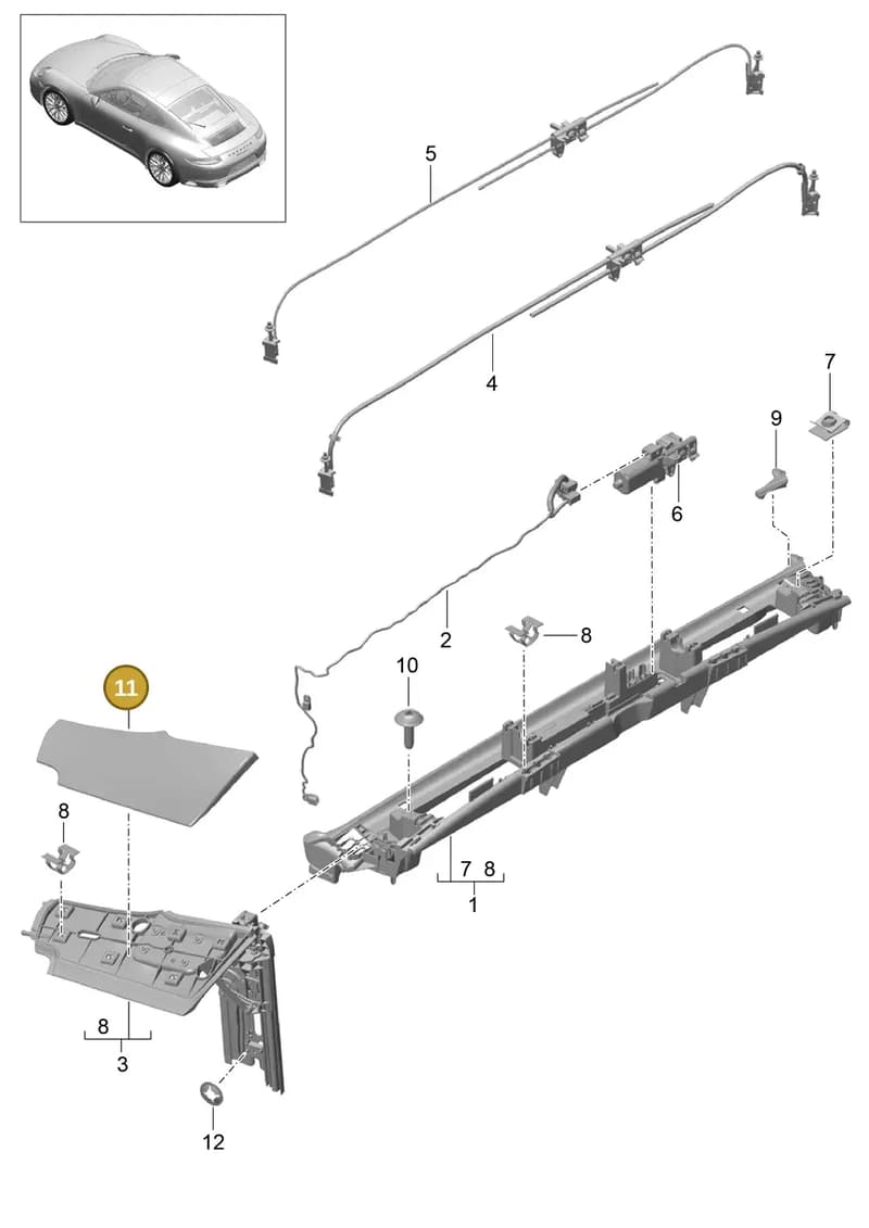99156236302 — Porsche 911 (2016-2019) diagram p47811050, position 11