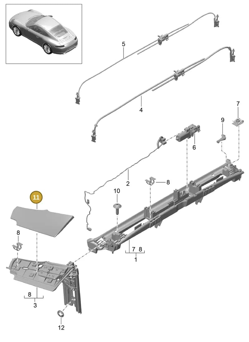 99156236402 — Porsche 991 Carrera 4 (2011-2016) diagram p38811050, position 11