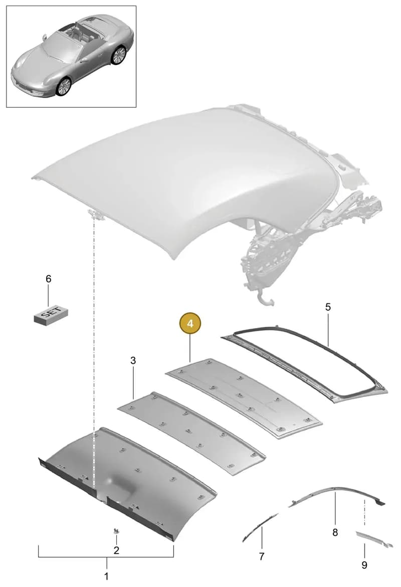 991562538001E0 — Porsche 991 Carrera 4 (2011-2016) diagram p38811040, position 4