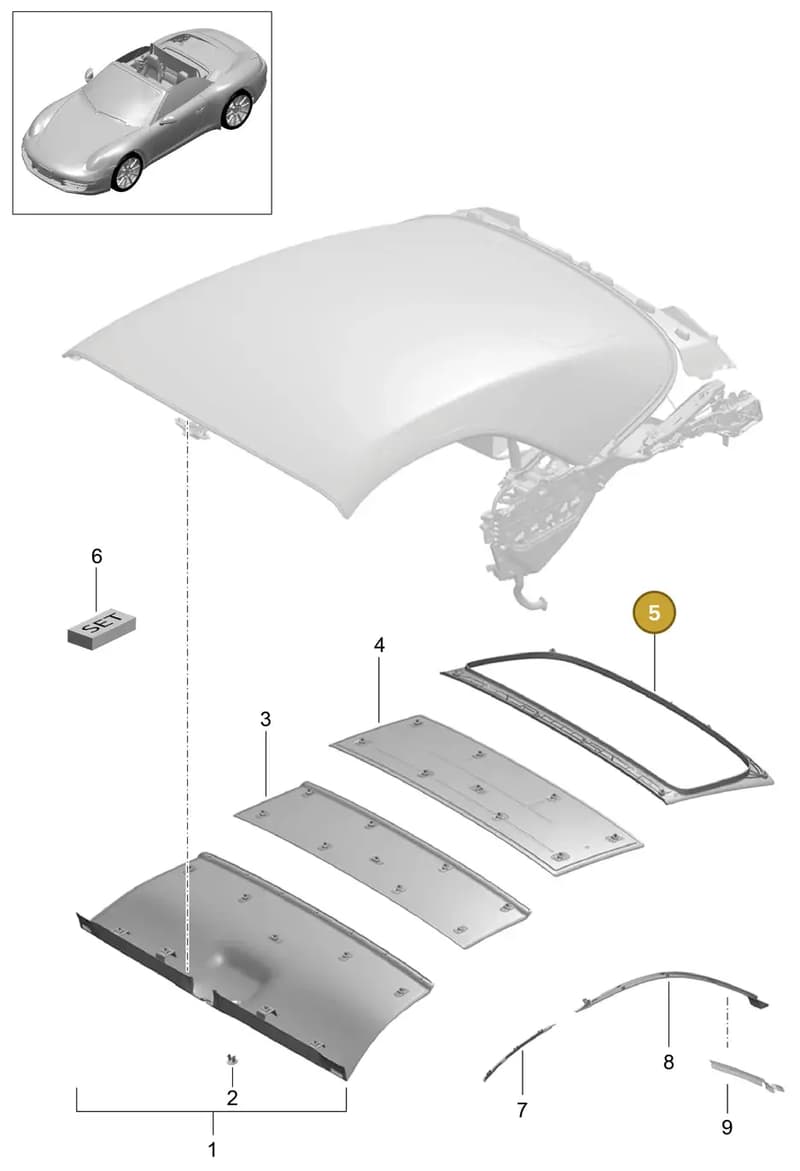 991562540001E0 — Porsche 991 Carrera 4 (2011-2016) diagram p38811040, position 5
