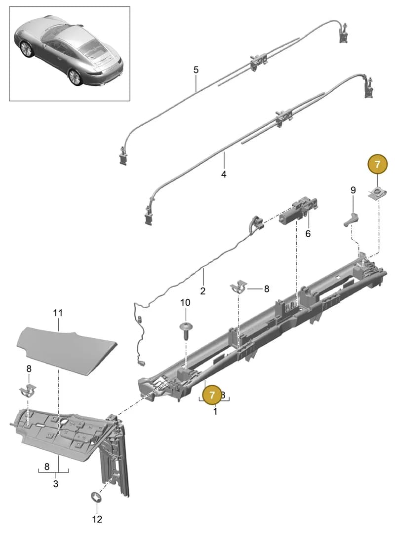 99156261700 — Porsche 991 Carrera 4 (2011-2016) diagram p38811050, position 7