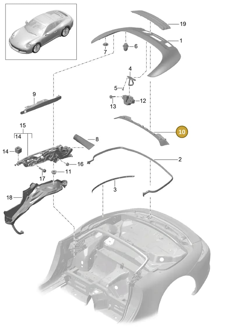 99156263402 — Porsche 911 (2016-2019) diagram p47811060, position 10