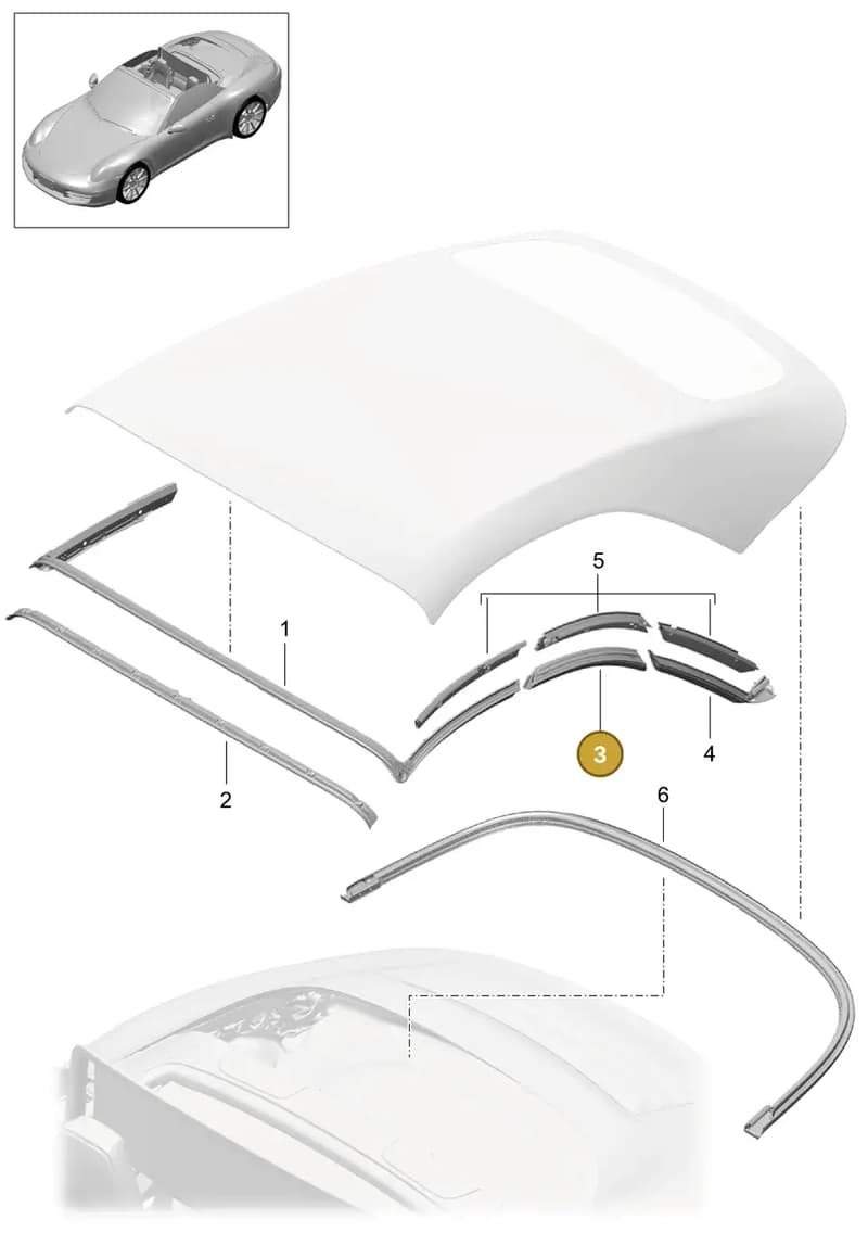 99156293500 — Porsche 991 Carrera 4 (2011-2016) diagram p38811030, position 3