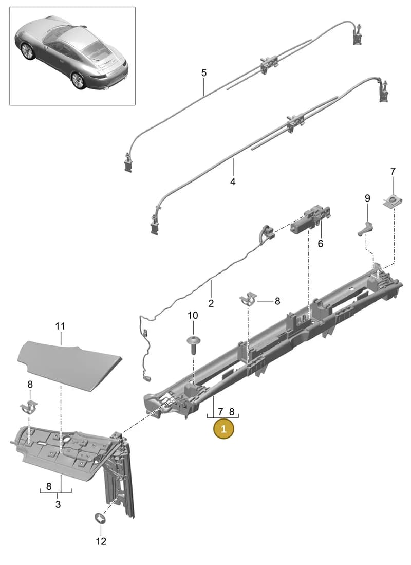 99156297100 — Porsche 991 Carrera 4 (2011-2016) diagram p38811050, position 1