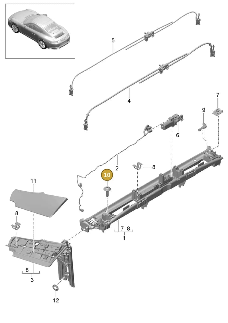 99156299100 — Porsche 911 (2016-2019) diagram p47811050, position 10