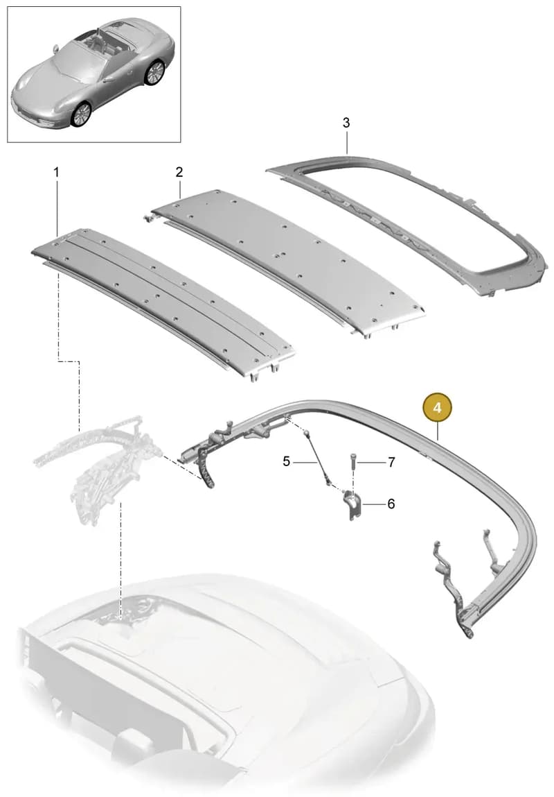 99156299500 — Porsche 991 Carrera 4 (2011-2016) diagram p38811020, position 4